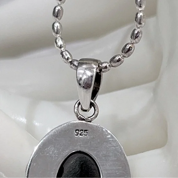 Indian Black Star Diopside Sterling Silver Pendant Necklace
